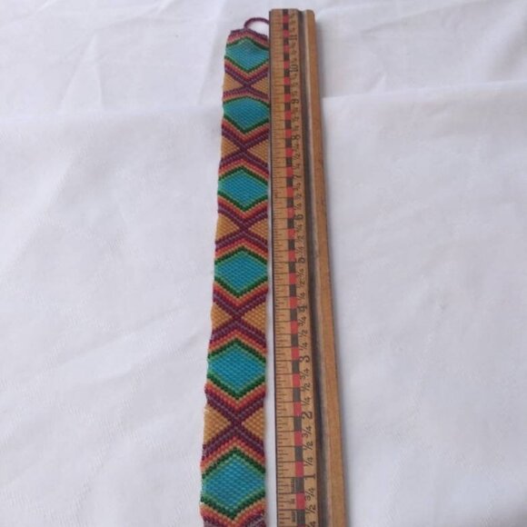 Wide Hand Beaded Vintage Choker Necklace Bracelet Jewelry Woman Man Child Kid - Picture 7 of 10